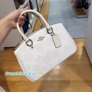 NWT Coach Savannah Small Carryall Satchel Bag CAL53 Signature Canvas White/Chalk